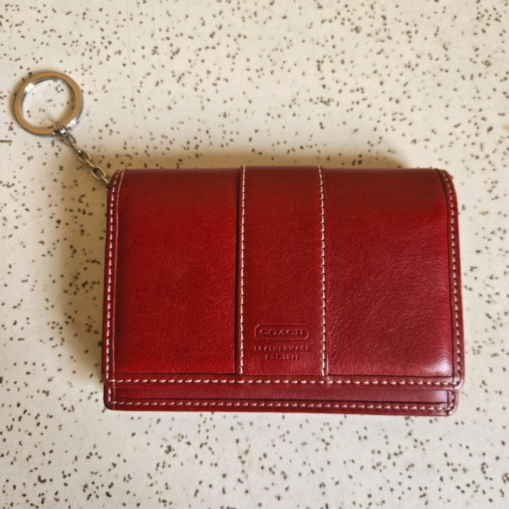 Coach Red Leatherware 1941 Wallet with Keychain